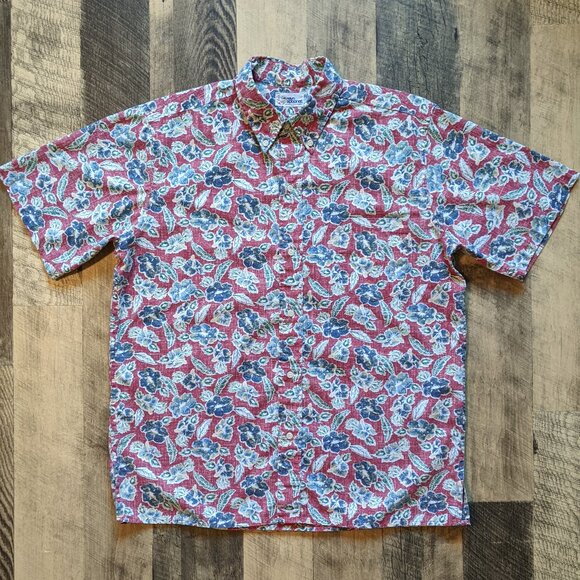 Reyn Spooner Button-Down Kloth Shirt Vintage Red Floral - Picture 1 of 6